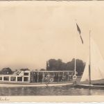 Niedersachsen - Hannover Maschsee Ausflugsboot mit NS-Beflaggung sw-AK 1938