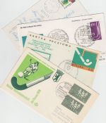 Hockey - 4 Belege (BRD, Spanien, Indien, Polen) ex 1972/1982