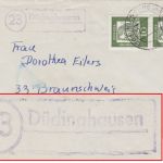 BRD - (23) Düdinghausen teilapt. Landpost-Ra2 Brief Nienburg - Braunschweig 1962
