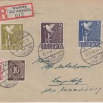 All.Bes./Währungsreform - 5 M. Taube u.a. Einschreibebrief Westheim 22.6.48