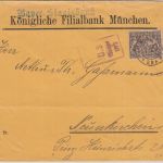 Bayern - 25 Pfg. Staatswappen Zensurbrief München - Neunkirchen/Saar 1919