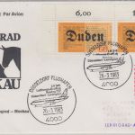 BRD - 2x60 Pfg. Duden Lufthansa Erstflug/Luftpostbrief Düsseldorf Leningrad 1983