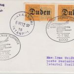 BRD - 2x60 Pfg. Duden Lufthansa Erstflug/Luftpostbrief Frankfurt Istanbul 1982