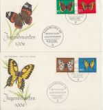 BRD - Jugend/Schmetterlinge Satz a. 2 Schmuck-FDC ESST Hamburg 25.5.62