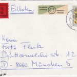 DDR - 85 Pfg. Leipziger Frühjahrsmesse Eilbrief Dresden - München 1989