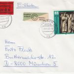 DDR - 85 Pfg. Naumburger Dom Eilbrief Dresden - München 1983