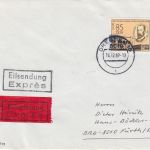 DDR - 85 Pfg. 75 J. Hygiene-Museum Eilbrief Dresden - Fürth 1987