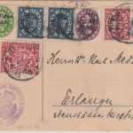 Bayern/DR - 10 Pfg. Staatswappen + Zusatz/Ganzsache Ortskarte Erlangen 1922 (!)