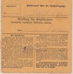 Bayern - 60+10 Pfg Staatswappen Paketkarte München 35 - Deggendorf 1917