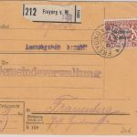 Bayern - 75 Pfg Staatswappen/Volksstaat Paketkarte Freyung v/W. - Fraunberg 1919