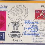 Berlin - 70 Pfg. Fechter Bogenecke Sonderflug NAPOSTA - ARGENTINA'78