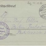 DR - M.G. Scharfschützen Abt. Ob.Ost Nr. 58 Feldpostbrief n. Berlin 1916