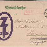 DR-Infla - Zerbst 31.8.23 Gebühr bezahlt Ra1 illustr. Firmendrucksache n Hamburg