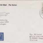 BRD - Helikopterpost MBB Bo 105 Zulieferung Luftpostbrief n. ITALIEN 1990