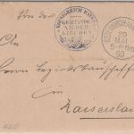 Bayern - Niederkirchen b. Kaisersl. 1890 K1 10 Pfg Wappen Brief n Kaiserslautern