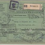 DR - 2x100 Pfg. Korbdeckel u.a. Paketkarte n. NORWEGEN Wolfstein - Oslo 1925
