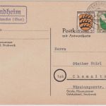 FZ/Allg. - Hundheim ü. Lauterecken (Glan) Landpost-Ra2 Karte n. Chemnitz 1947