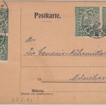 Bayern - 4x7 1/2 Pfg. Staatswappen Ortskarte München 27. MAI 20