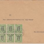 Bayern - 5 Pfg. Staatswappen/Volksstaat 8er-Block Ortsbrief Waldkirchen 9.7.20