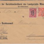 Bayern - 2x30 Pfg. Staatswappen u.a. Ortszustellurkunde München 35 - 1920