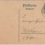 Bayern - Niederhausen a./A. 1912 Fremdentwertung 5 Pfg. Germania GA/Antwortteil