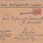 Bayern - 30+50 Pfg. Staatswappen/Volksstaat Zustellurkunde Laufen 7. APR 20