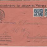 Bayern - 60+20 Pfg. Staatswappen Zustellurkunde Wolfratshausen - München 1920