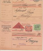 Bayern - Staatswappen 2 Orts-Nachnahmekarten Straubing 1919/1920