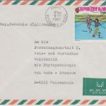 Niger - 130 Fr. Fussball WM Spanien Luftpostbrief Agadez - Geisenheim 1981