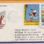 Liberia - 27+35 C. Fussball-WM 78 Zuleitungspost LH-Erstflug 1979