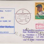 USA - 2x20 C. Jackie Robinson Baseball Zuleitungspost LH-Erstflug FFM - Rom 1984