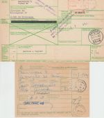 BRD - Arolsen 1971 Taxe percue Paketkarte n. SCHWEDEN + Gebührenzettel