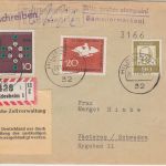 BRD - "Darf in Deutschland nur.." Zollaufkleber Einschreibebrief Hildesheim 1964