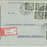 BRD - 7x10 Pfg. Bed. Deutsche Einschreibebrief Velbert - Wuppertal 1964