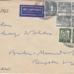 Berlin - 4x1 Pfg. Brandenburger Tor u.a. Luftpostbrief Bad Soden - Berlin 1962