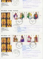 Guernsey - Weihnachten 1985 3 Lufthansa Erstflugbelege Eindhoven - FFM 1987