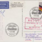 BRD/Postkrieg - 80 Pfg 40 J Vertreibung Lupo-karte n. POLEN SST Baden-Baden 1986