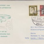 BRD Eisnotluftpost 1963 Helicopter Luftbrücke Schmuckkuvert Nordseebad Langeoog