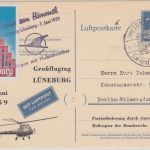 Berlin - 15 Pfg. Ganzsache Zudruck Großflugtag Lüneburg Helikopterpost 1959
