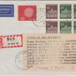 BRD/Postkrieg - Brandenburger Tor MH-Blatt u.a. Einschreibebrief i.d. UdSSR 1970