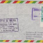 Bolivien - 2,80 P/2700 B. 25 J. Automobilclub Luftpostbrief LH-Erstflug 1969