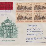 DDR - 4xSOZPHILEX Zusammendruck Eilbrief halle - Korntal 1985
