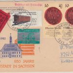 DDR - Neustadt 1983 Eilbrief m. Postkutsche n. Stolpen Weiterleitung Meißen