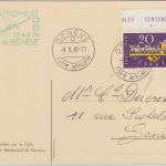 Schweiz - 20 Rp. Postkutsche Sonderkarte Exposition Aerophilatelique Genf 1949