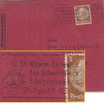 DR - Stuttgart 1938 34. Allg. Sängerfest Masch.werbestpl. Drucksache