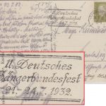 DR - Frankfurt a/M. 1932 11. Dt. Sängerbundesfest Masch.werbestpl. Karte