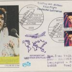 BRD - 2x60 Pfg. Elvis Presley Schmuck-FDC LH-Erstflug n. Leningrad UDSSR 1988
