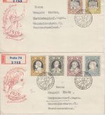 CSSR - 200. Geb. Mozart Satz 2 Einschreibebriefe/Schmuck-FDC ESST Prag 1956