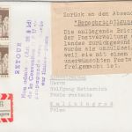 BRD/Postkrieg - Jettingen 1966 Einschreibebrief i.d. UdSSR Retourzettel/-stempel