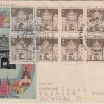 BRD/Postkrieg - 10x5 Pfg. Stettin Schmuck-FDC n. POLEN ESST Bonn 1966